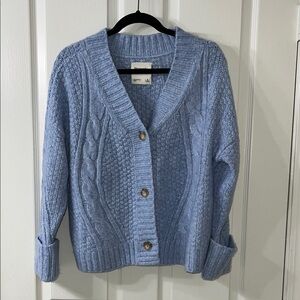 Abercrombie & Fitch Blue Cable Knit Cardigan